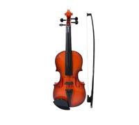 Simulation violin music beginner practice set musical instrument exquisite workmanship performance props(Light Brown)
