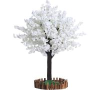 Simulation White Cherry Tree, Artificial Cherry Tree, Silk Fake Flowers, The Shape Can Be Freely Adjusted, Suitable For Outdoor And Indoor Decoration, Shooting Props, Etc.(1.5m)