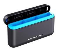 Simultaneous Triple Battery Charging Case with LED Display | Multiple Portable 3 in 1 Battery Charging Station Case for 12/11/10/9 Series Liions Battery Holder
