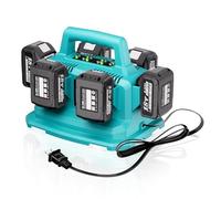 【Simultaneously Charging | Fast】 6 Bays Replacemen for Ma-Kita 18V Charger DC18SF DC18RD DC18RC, Compatible with Ma-Kita 18 Volt LXT System Battery BL1820B BL1830B BL1840B BL1850B BL1860B ADBL1840B