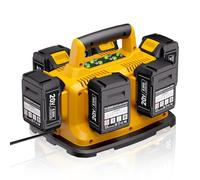 【Simultaneously Charging | Rapid】 6 Ports Replacement for Dewalt 20V Max Battery Charger DCB104 DCB118 DCB1112, Charger Station Compatible with Dewalt 20Volt and 60Volt Battery(No Battery Included)