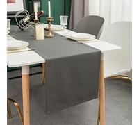 Simurq Modern Table Runner Grey Anthracite | Dining Table Runner with Lotus Effect | Water-Repellent & Washable Table Runners | Solid Color Table Decoration Outdoor (Anthracite, 40x180 cm/ca.16x71 in)