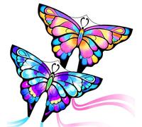 Simxkai 2 Pack Kites - Butterfly Kites for Kids & Adults, Easy to Fly for Beginners, Each Kite with Line Handle