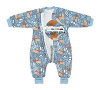 SIMYJOY Baby Sleeping Bag with Legs 2.5 Tog Cotton Toddler Sleep Sack with Feet & Arms Winter Long Sleeves Sleepsuit Wearable Blanket with Foldable Foot Covers for 1-2 Years Boy Girl, Blue Deer