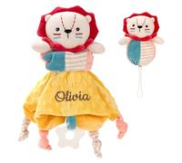 SIMYJOY Personalised Baby Comforter Gripping Ball Personalised Baby Blankets customised Gifts for Newborns Boys Girls Yellow Lion