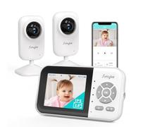 Simyke Video Baby Monitor with 2 Cameras and Audio 2.8'' Screen, Night Vision & 2 Way Talk, 1200ft Long Range, Feeding Clock & Temperature Detection, Portable Wireless Baby Cam Home Use