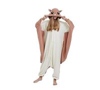SimZoo Adult Animal Onesie Pajamas, Men and Women's Flying Squirrel Cosplay Costume Sleepwear, One-Piece Unisex Homewear