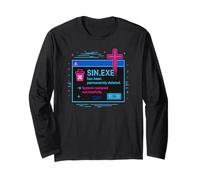 Sin.exe Deleted Born Again Christian Vaporwave Christcore Long Sleeve T-Shirt