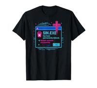 Sin.exe Deleted Born Again Christian Vaporwave Christcore T-Shirt