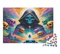 Sin Ghost Jigsaw Puzzles. 1000pcs (75x50cm) Skull Whimsical Challenge Toy for Educational Games Gifts