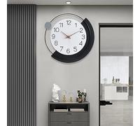SIN&MI Large Metal Wall Clocks Decor Modern Silent Big Wooden Wall Clock Non Ticking Battery Operated Quartz Clock for for Living room Kitchen Bedroom Decorative Bathroom Outdoor Indoor 16 Inch