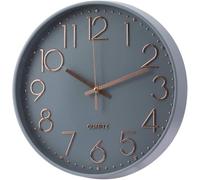 SIN&MI Wall Clock Battery Operated Silent Non-ticking Wall Clock 12 Inch Modern Quartz Design Decorative Indoor Kitchen Office Grey