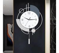SIN&MI Wall Clocks for Living Room Decor Big Decorative Wall Clocks Battery Operated for Bedroom Kitchen Office Home Large Metal Wall Clock Silent Wall Clock Non Ticking 13 * 21.65 Inch
