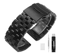 SINAIKE 18mm/20mm/22mm/24mm Metal Brushed Chain Watch Band Solid Stainless Steel Watch Bracelet Strap, Compatible with Most Traditional Watches for Men and Women Silver/Black/Blue, 20mm, stainless