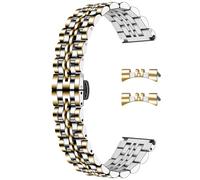 SINAIKE Metal Watch Band Fit Most Tranditional Watch, 20mm Stainless Steel Watch Bands Strap with Curved Lug Ends Parts, Watch Replacement Bracelet for Men and Women Silver And Gold