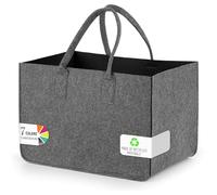 Sinand Shopping Basket, Shopping Bag with Handle, Robust, Well Made, Foldable, Felt Bag Storage for Outdoor Trips, Picnics, Shopping