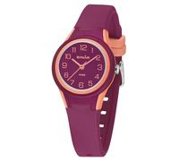 SINAR Girls' Sports Watch Fitness Analogue Quartz 10 Bar Waterproof Silicone Strap Berry Apricot XB-47-4, berry, Modern