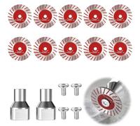 Sinbana 10pcs 1.57" Diamond Saw Blades Set for Angle Grinder, Multi-Material Cutting Disc with 5/8-11 Thread Removable Flange & Screws for Grinding & Engraving Granite Concrete Tile Porcelain