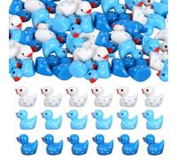 Sinbana 120pcs Mini Snowflake Resin Ducks, Cute Small Tiny Winter Christmas Resin Miniatures for Fairy Garden Landscape Dollhouse Accessories & Party Favors