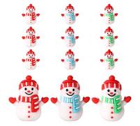 Sinbana 12pcs Mini Snowman Figurines, Miniature Christmas Figurines Tiny Snowman Statues Small Winter Ornaments for Holiday UK Xmas Party Home Table Decorations