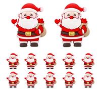Sinbana 12pcs Tiny Christmas Santa, PVC Material Mini Small Santa Claus Figure Cute Miniature Little Christmas Resin Decor for Xmas Party Stocking Filler Micro World Ornaments Figurines Decorations