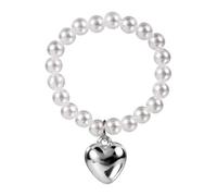 Sinbana 1pcs Doll Necklaces, Elegant Sweet White Pearl Necklace with Heart Charm Cute Doll Accessories for 17cm Plush Dolls Chain Jewelry & Outfit Decoration