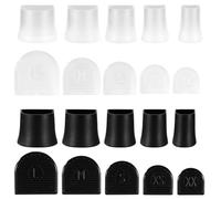 Sinbana 20pcs High Heel Protectors, 5 Sizes Anti Slip Heel Stoppers Stiletto Footwear Covers Repair Caps for Outdoor Events Wetlands Grass & Gravel (Black, Transparent)
