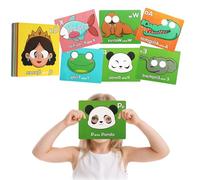Sinbana 26pcs Alphabet Mask Cards, Giant ABC Flash Cards with Animal Faces for Toddlers Uppercase & Lowercase Letter Flashcards Educational Learning Toys for Kids Preschool Kindergarten Classroom