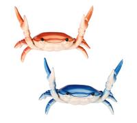 Sinbana 2pcs Creative Crab Pen Holder, Weightlifting Crab Shaped Pen Stand & Desk Organizer Pencil Holders Storage Rack Cute Animal Home Office Deskcrab Decoration Supplies & Funny Gifts (Blue+Red)