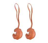 Sinbana 2pcs Croissant Bread Bag Charms, Leather Adorable Brown Croissant Bread Charms Funny Decorative Accessories for Purse Handbag Keychain