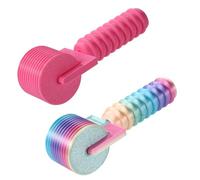 Sinbana 2pcs Rhinestone Painting Rollers, Easy-Grip Hand Roller for 5D Diamond Project Tools and Accessories Essential DIY Art Craft Rolling Wheel for Rhinestone Embroidery (Pink, Macron Color)