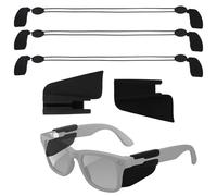 Sinbana 2pcs Smart Glasses Side Shields with 3 Eyeglass Straps, Silicone Side Protectors & Retention Bands Compatible with Ray-Ban Meta Wayfarer/Skyler