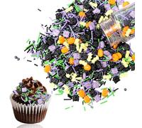 Sinbana 3.52oz Halloween Edible Sprinkles Food, Halloween Sprinkle Mix Include Spider Bat Beads Sugar Jimmies for Holiday Themed Party Cake Cupcake Toppers Dessert Decoration(Mix Style)