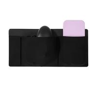 Sinbana 3-Pocket Adhesive Storage Pouch for Laptop, Stick On Organizer Sleeve for External SSD Hard Drive Mouse & USB Cables Holder Compatible with MacBook & PC Laptops (Black)