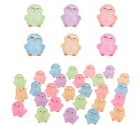 Sinbana 30pcs Glow in The Dark Mini Resin Penguins, 6 Colors Luminous Tiny Penguin Micro Fairy Garden Landscape for Dollhouse