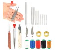 Sinbana 37pcs Big Eye Steel Needle Set, Portable Hand Sewing Needles with Small Scissors 5 Thread 2 Needle Threader 2 Thimble & Thread Ripper Tools for Beginners & Craft Lovers