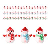 Sinbana 48pcs Mini Snowman Figurines, Cute Miniature Christmas Figurines Little Tiny Snowman Statues Small Home Ornaments for Holiday Xmas Party Home Table Decorations (Red, Green, Blue)