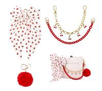 Sinbana 4pcs Bag Charm Accessories, Bow Pom Pom Chains Keychain Tote Decor Purse Shoulder Handbag Decoration Ornament for YETI Camino 20/35/50 Handbag (Style 1)