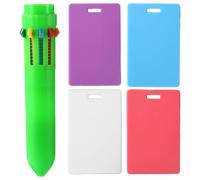 Sinbana 4pcs Erasable Badge Note, Reusable Wipeable Silicone Badge Note with Ballpoint Pen Portable Quick Taking Pad for Nurses Teacher Student