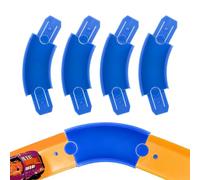 Sinbana 4pcs Turn Track Pieces for Hot Wheels, 45 Degree Curved Race Track Connectors for Toy Car Racetrack Builder Components Parts Compatible with Hot Wheels (Blue)