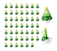 Sinbana 50pcs Mini Resin Christmas Goose, Cute Tiny Animal Small Figurines Miniature Goose Dollhouse Fairy Garden Party DIY Crafts Decoration Accessories (Christmas Tree Style)