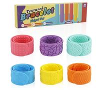 Sinbana 6pcs Fidget Toys Slap Bracelets, Silicone Wearable Stress Fidget Snap Band for Kids Adults Calming Textured Sensory Toys Stocking Stuffers for Special Needs Office Travel Classroom Gifts