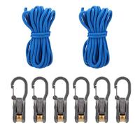 Sinbana 6pcs Rope Roller Tensioner with 2 Ropes, Rope Adjuster Tensioner with Roller Heavy Duty Paracord Adjusters for Camping Boating & Outdoor Tie-Down Needs