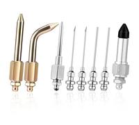 Sinbana 8pcs Grease Gun Accessory Kit, 2 Sharp Tip Nozzles 2 Flat Tip Nozzles + Dispenser + Rubber Coupler Fitting Straight End Needle Bent End Needle for Grease Gun Lubrication Attachments Part