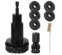 Sinbana 8pcs Wheel Hub Cleaning Kit, Include Grinding Head, Adapter, Pads & Rust Removal Brush, Wheel Hub Resurfacing Kit Brake Rotor Tool Stud Cleaner to Fit Power Drill & 1/2" Impact Wrench