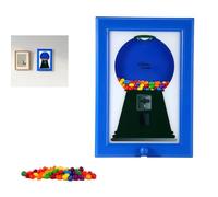 Sinbana Candy Dispenser Picture Frame, Handy Candy Photo Frame Gumball Machine Sweet Dispenser for Desk Countertop Wall Mount, Fun Snack Display for Kids Adults Gifts Office Home Decor (Blue)