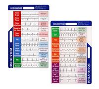Sinbana Cardiac Electrical Rhythm Interpretation Badge Card, Acrylic Rhythms Cheat Sheet Waterproof Pocket-Sized Reference Guide Vertical Layout Paramedic Accessories for Nurses Doctors