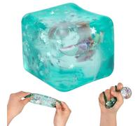 Sinbana Cube Squishy Toy, Ocean-Themed Sea Shell Ice Cube Slow Rise Squeeze Toy Seashell Square Fluid Squeezable Gadget for Office Staff & Students Work Study Party Keeping Calm