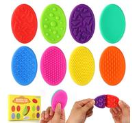 Sinbana Fidget Slider, Colorful Silicone Textured Suction Toys for Autism Kids Calming for Small Fidgets Adults Office Desk Toys Travel Calm Essentials