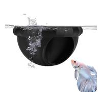 Sinbana Floating Betta Hide, 7x7x4cm/2.76x2.76x1.57 Inch Floating Betta Shrimp Cave Aquarium Hammock Decor Fish Tank Hide Feeders Spots Toys Accessories for Fish Safe Resting Ring Play (Black)